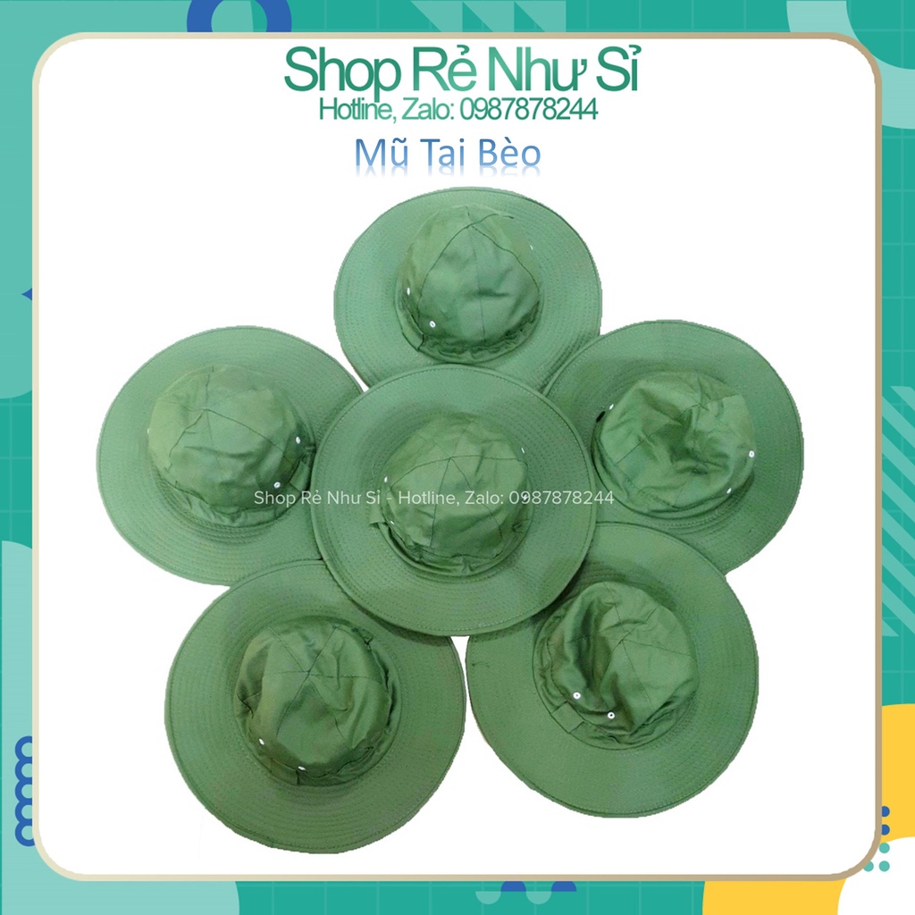 Mũ tai bèo kaki chất đẹp và mũ tai bèo đoàn vải dù
