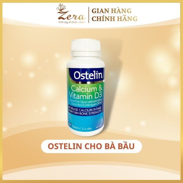 Ostelin Calcium &amp; Vitamin D3 của Úc lọ 130 viên Bổ sung Canxi Cho Bà Bầu