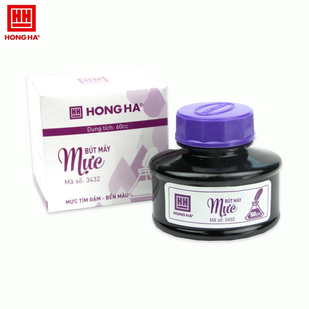 Mực bút máy Hồng Hà 3432 / 3457 màu xanh tím đen