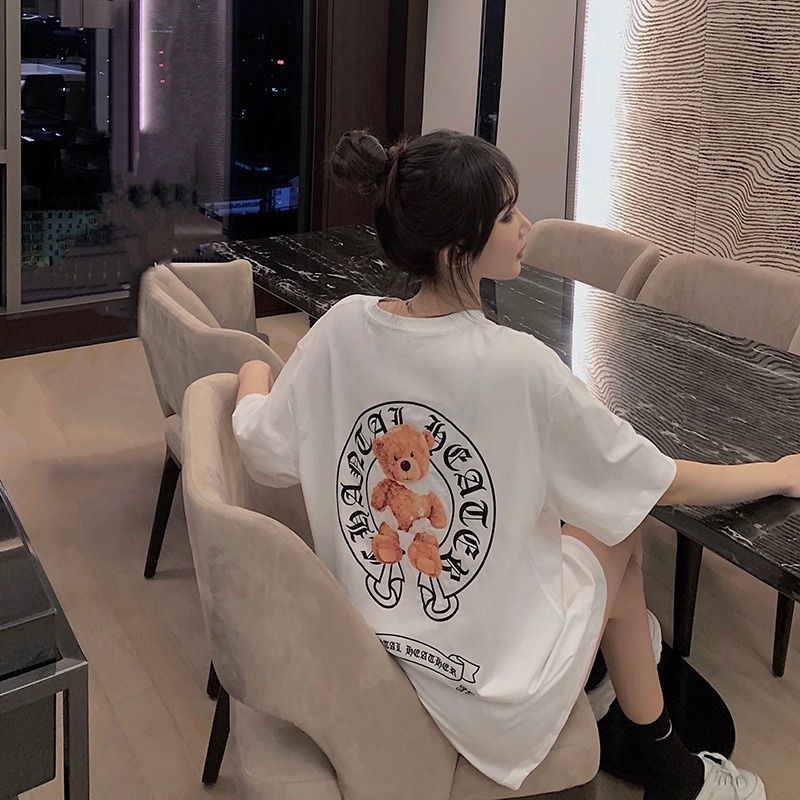 Áo Thun HIIXIIVI T-Shirt Tay Ngắn Cổ Tròn In Hình Hoàng Hôn Thời Trang Mùa Hè Phong Cách Hàn Quốc Dành Cho Nữ 2022