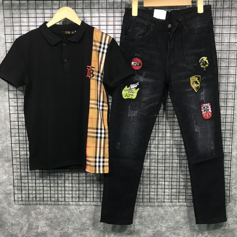 Quần jean dài logo cao cấp
