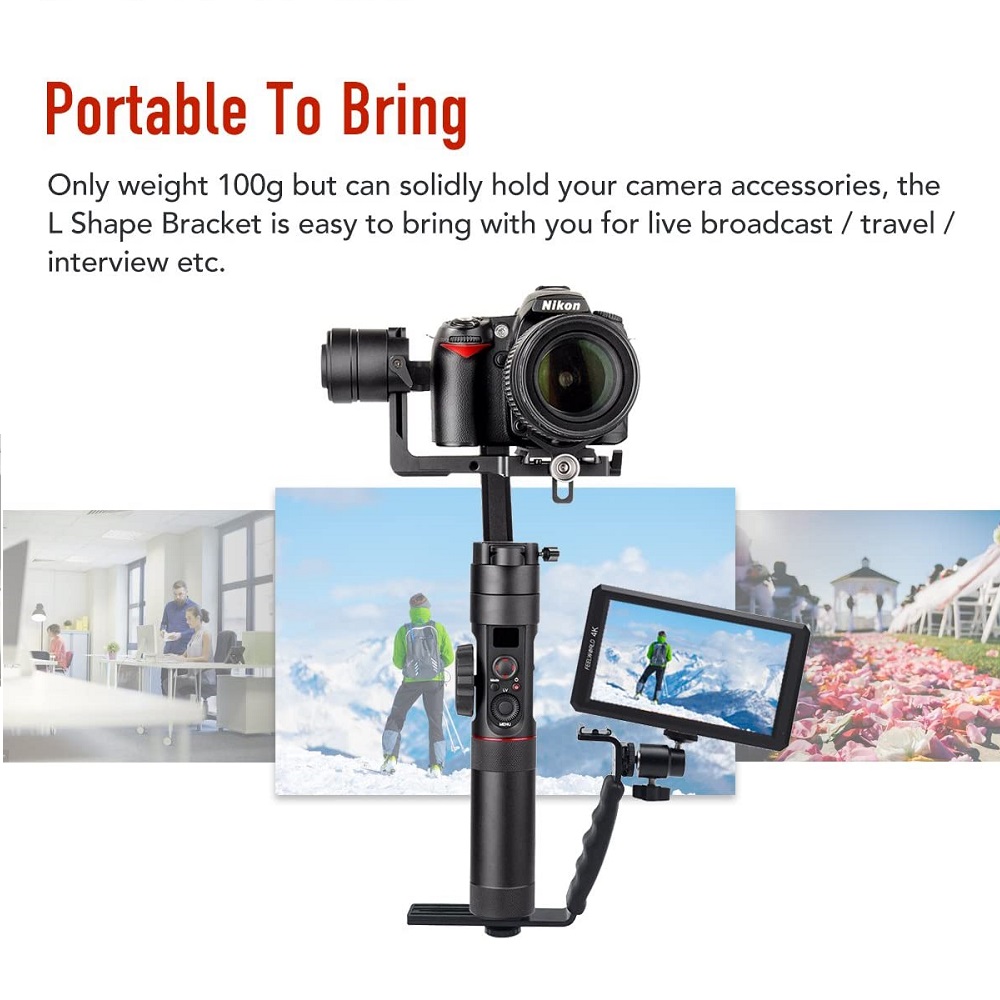 Giá Đỡ Chữ L Kèm 2 Ngàm Gắn Cho Tay Cầm Chống Rung Máy Ảnh | BigBuy360 - bigbuy360.vn