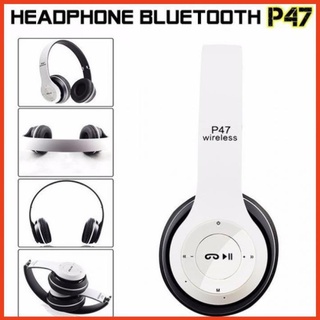 Tai Nghe Bluetooth Chụp Tai P47 Wireless Âm Thanh Tuyệt Hảo Có Khe Cắm Thẻ Nhớ