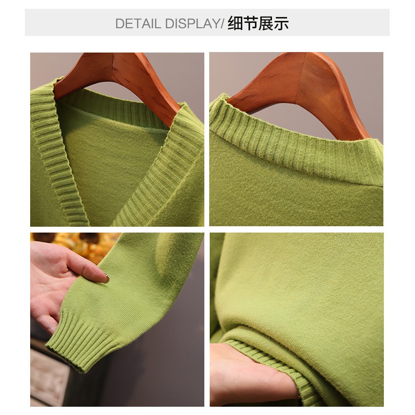 Áo Khoác Cardigan Ngắn Cổ Chữ V Màu Xanh Lá Phong Cách Hàn Quốc Thời Trang Xuân Thu Dành Cho Nữ | BigBuy360 - bigbuy360.vn