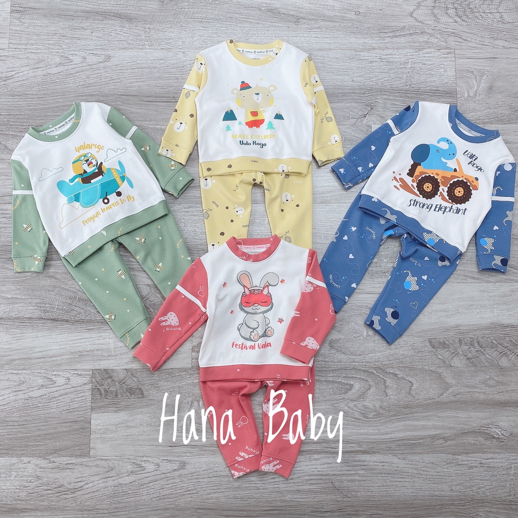 Bộ dài tay nỉ cotton in hình UalaRogo
