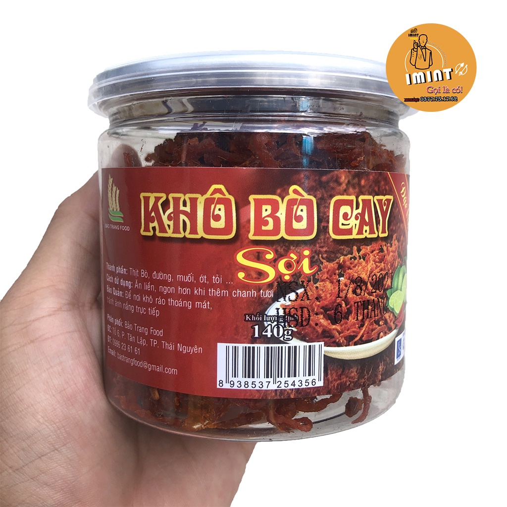 Khô bò sợi hàng ngon loại hũ pet 140g IMIN FOOD khô bò cay sợi siêu ngon Thế Giới Đồ Ăn Vặt NHÀ LÀM | BigBuy360 - bigbuy360.vn