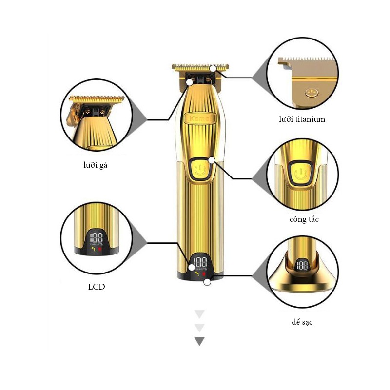 Tông đơ bấm viền chuyên nghiệp Kemei i32s