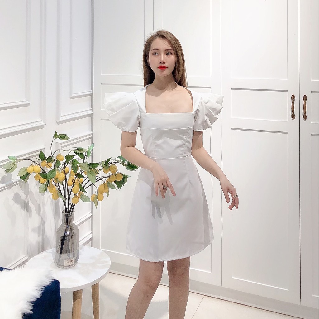 Đầm - Váy Khoét Ngực Tay Bồng Sang Trọng Chất Liệu Thô Mài Cao Cấp Co Thể Mặc Đi Tiệc Được Cho Các Nàng | BigBuy360 - bigbuy360.vn