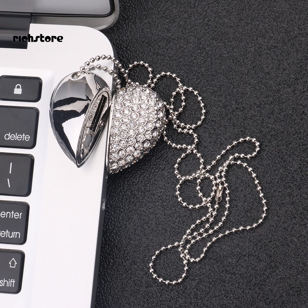Usb Hình Trái Tim Đính Đá Bằng Hợp Kim Cho Laptop PC | BigBuy360 - bigbuy360.vn