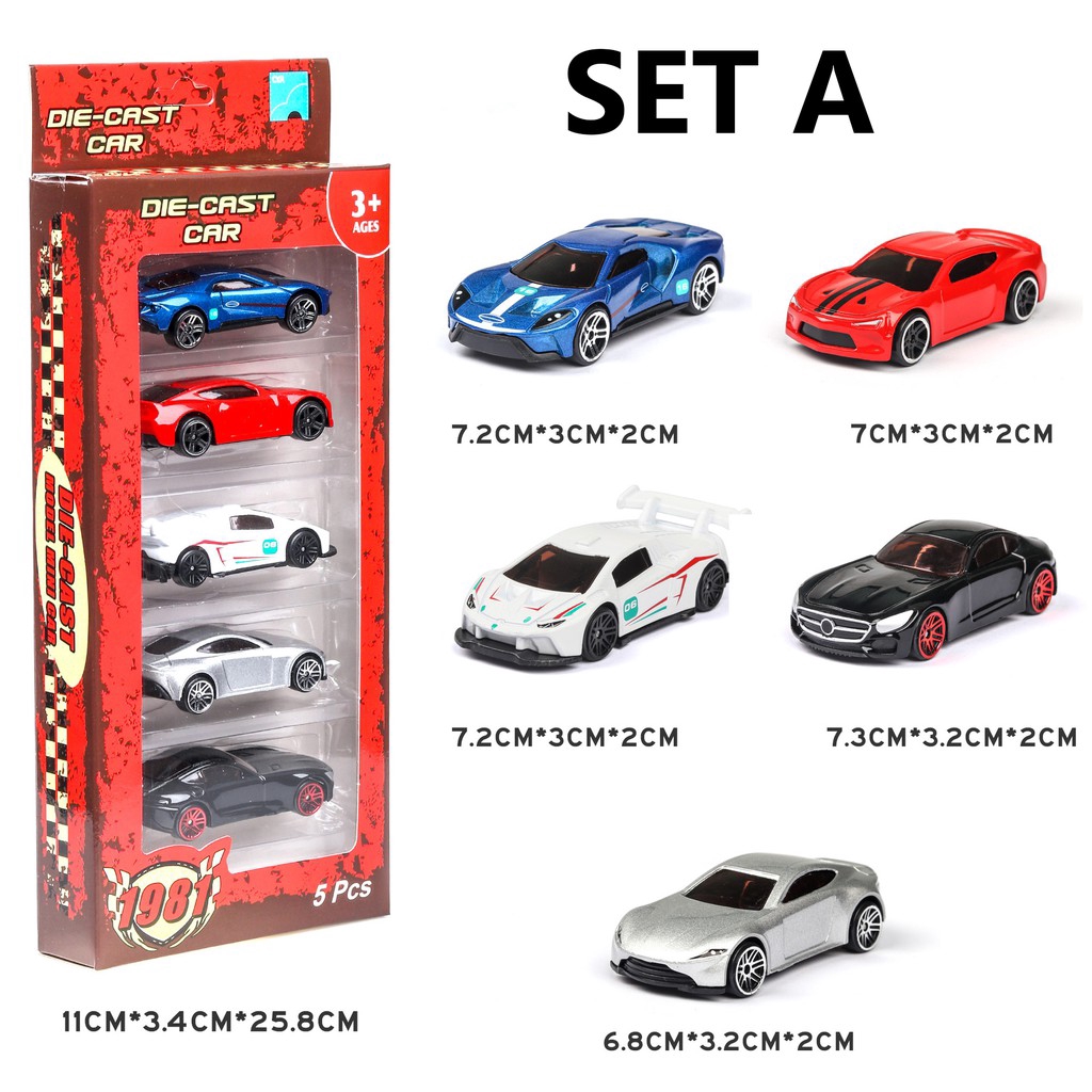 Set 5 Xe Ô Tô Đồ Chơi Tỉ Lệ 1: 64