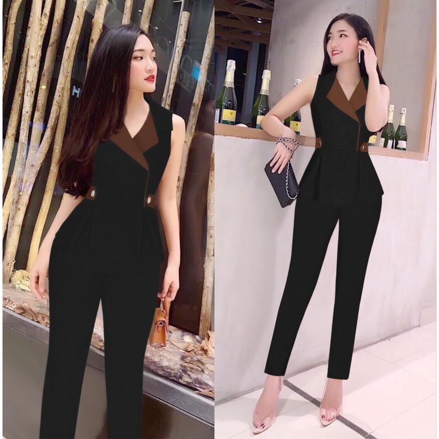 Bộ Đồ Nữ 🌸FREESHIP🌸 Set nguyên bộ áo vest sát nách quần dài xinh xắn J1100