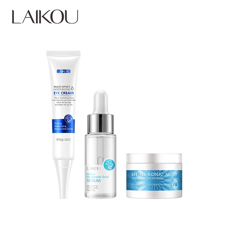 Bộ kem dưỡng phục hồi da 3 món LAIKOU dưỡng da mặt axit hyaluronic 25g + dưỡng da mắt 30g + Serum 17ml