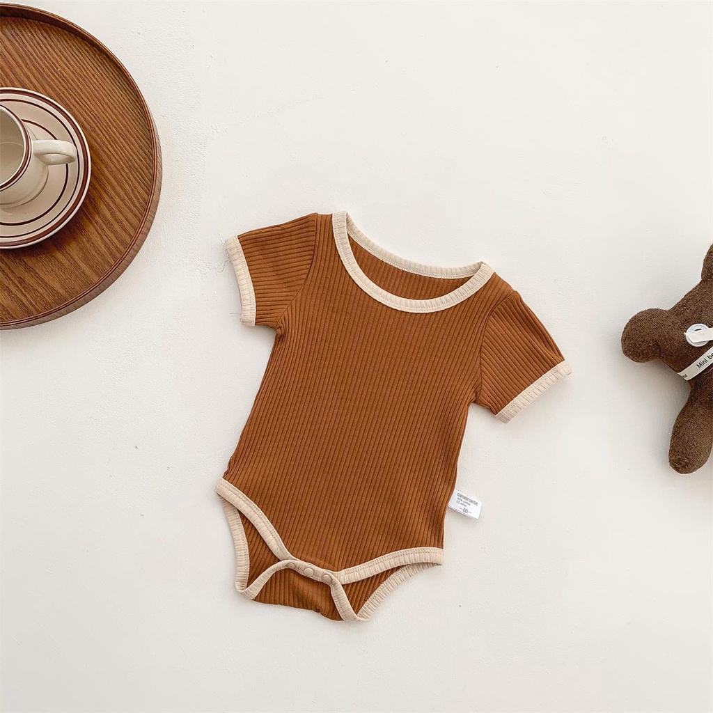 Áo Liền Quần Tay Ngắn Chất Liệu Cotton Thời Trang Mùa Hè Cho Bé 0-2 Tuổi