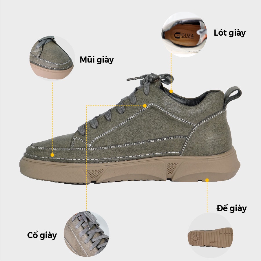 Giày nam thể thao G2 kiểu combat boots bằng da bò nepan cao cấp, Giày da nam kiểu thể thao đế cao su thoáng khí - G2tt33