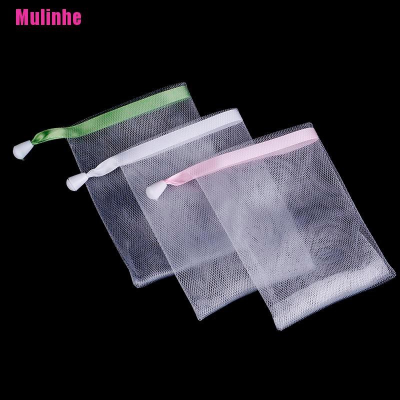 [Mulinhe] Túi Lưới Đựng Xà Phòng Tẩy Tế Bào Chết Cỡ Nhỏ Bằng Nylon Có Dây Rút