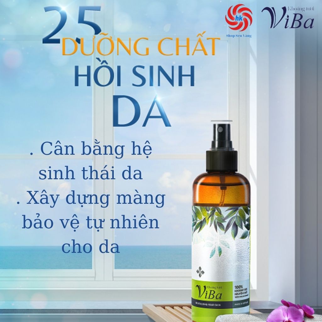 Xịt Khoáng Tươi ViBa 100ml cấp, dưỡng ẩm, kiềm da dầu, khoá trang điểm - shopsenvang | BigBuy360 - bigbuy360.vn