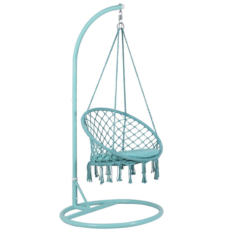 Xích đu thư giãn Swing Cotton kinh bắc Mầu Xanh Ngọc siêu chất 2021 macrame đã bao gồm cần treo