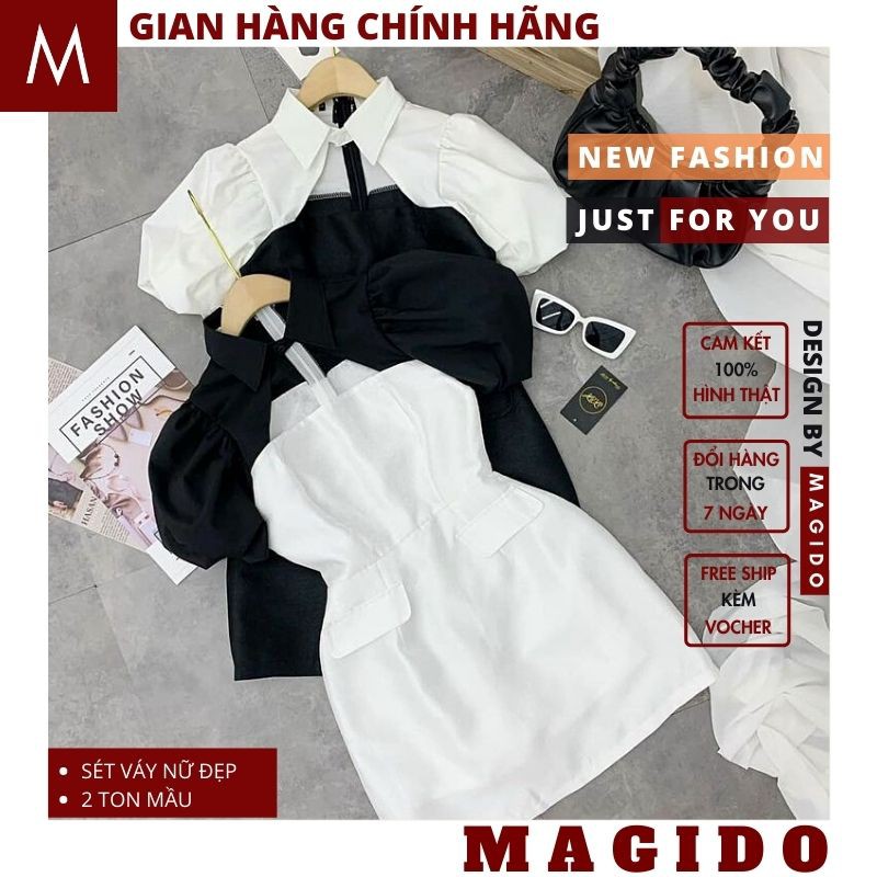 (QUÀ TẶNG LÀ SỮA TẮM NHA ) đầm nữ 💚đầm dự tiệc -váy body nữ phối mầu sang trọng dáng thắt eo xoè cực xinh, MAGIDO | BigBuy360 - bigbuy360.vn