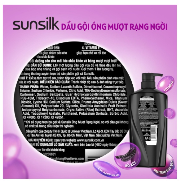 Dầu Gội Sunsilk Óng Mượt Rạng Ngời Chai 650g