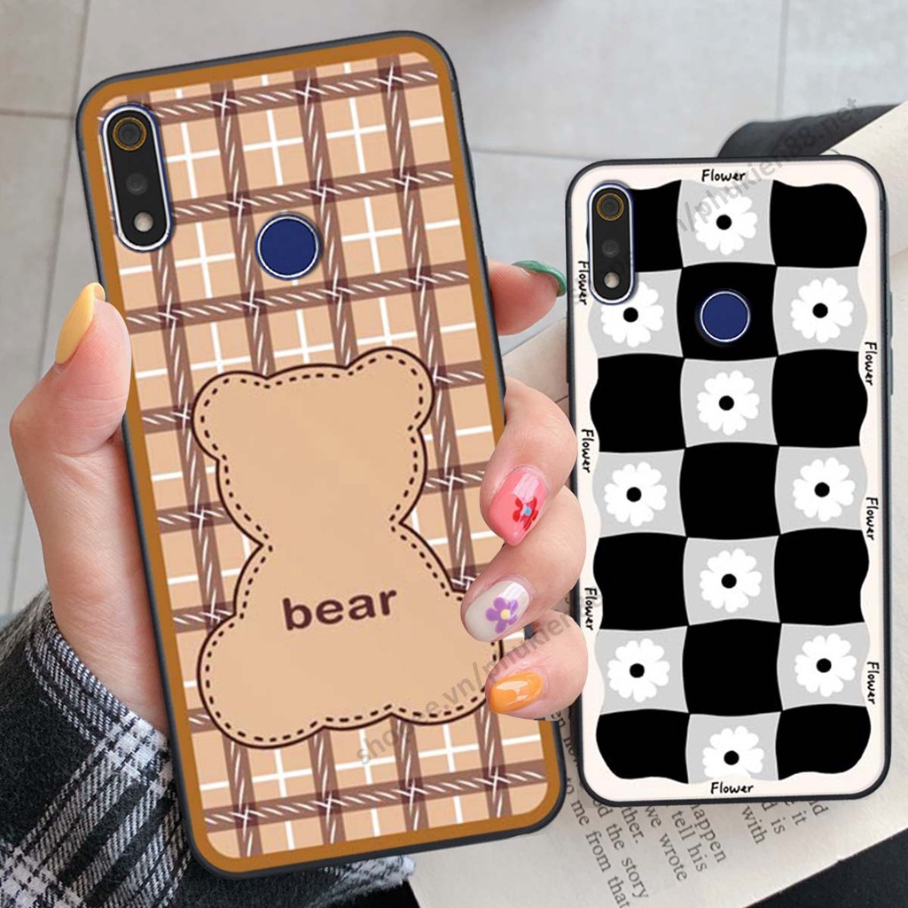 Ốp lưng Realme 3 / 3 Pro ốp điện thoại LineBear, bé tóc xù, hoa siêu đẹp