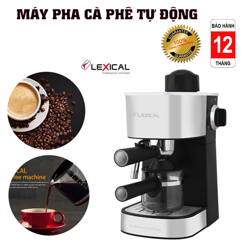 Máy Pha Cà Phê Tự Động LEXICAL- Tiện lợi, Sang trọng, Công suất 1080W- BẢO HÀNH 1 NĂM!