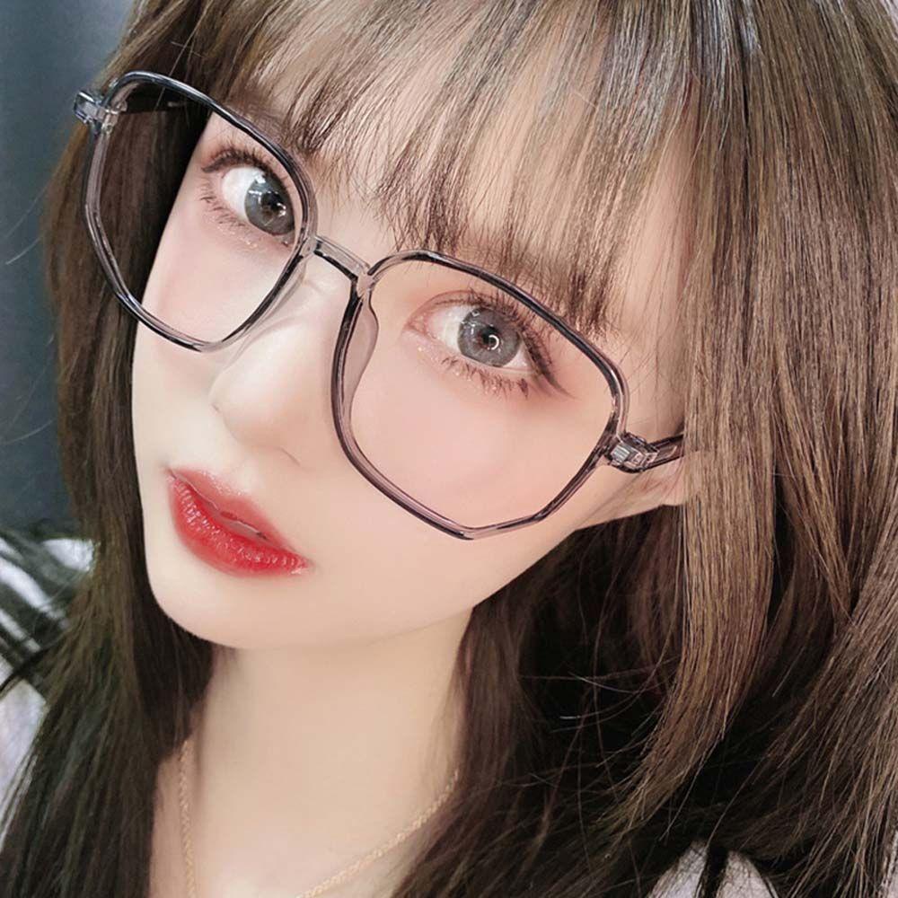 Mắt Kính Chống Bức Xạ WMES15H Gọng Lớn Trong Suốt Thời Trang Đường Phố Cho Nữ