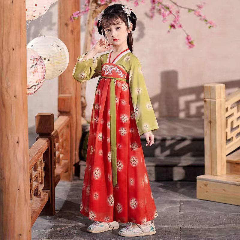 Đầm Hán Phục Phong Cách Trung Hoa Cổ Điển Toàn Diện Cho Bé Gái