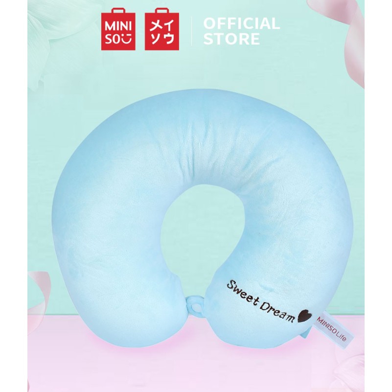 Gối ngủ chữ U kê cổ Miniso (Xanh nhạt/Vàng)