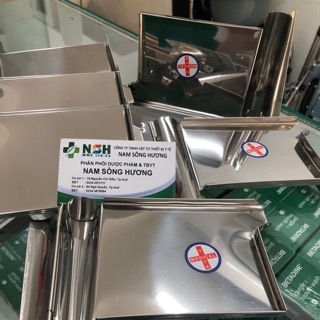 Khay chia đếm thuốc dụng cụ chia thuốc đếm thuốc chữ nhật inox loại nhỏ 10 x 15 x 2,5 cm
