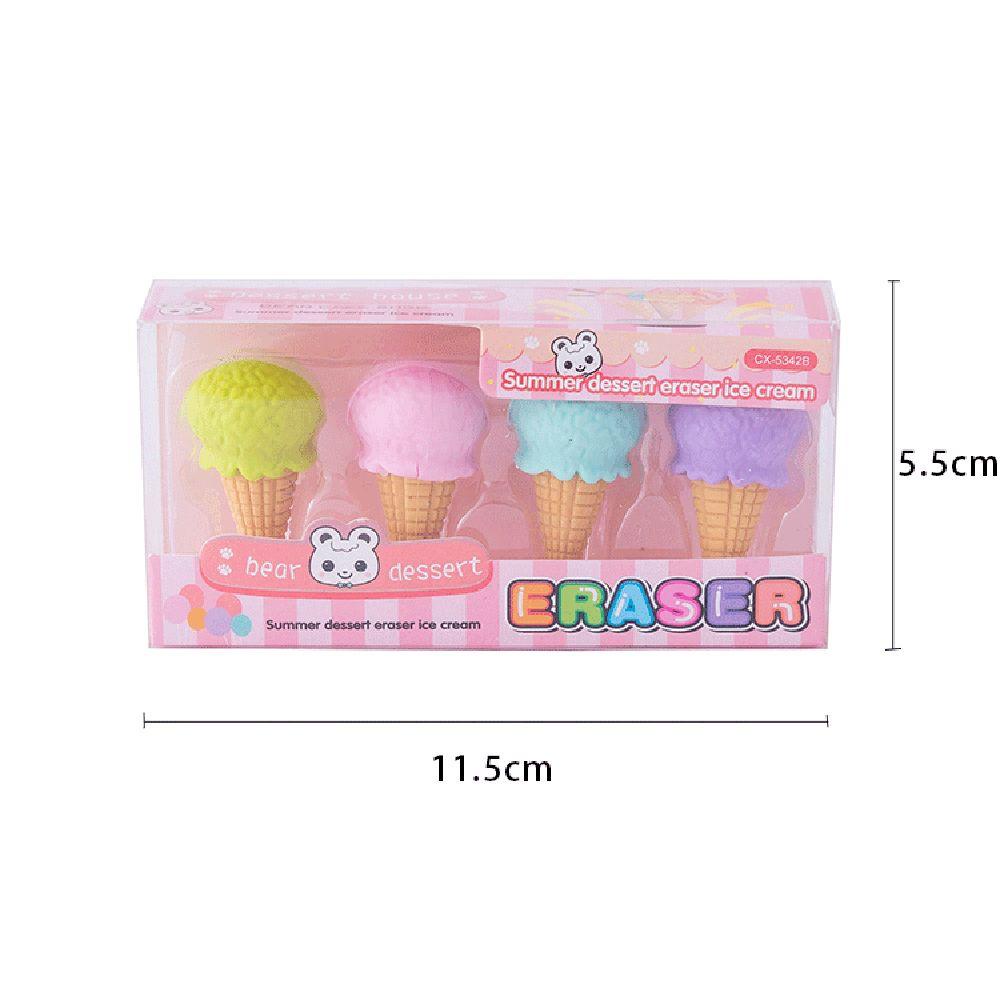Bộ 4 Cục Tẩy Hình Cây Kem / Kẹo Mút / Bánh Donut Dành Cho Học Sinh / Nhân Viên Văn Phòng