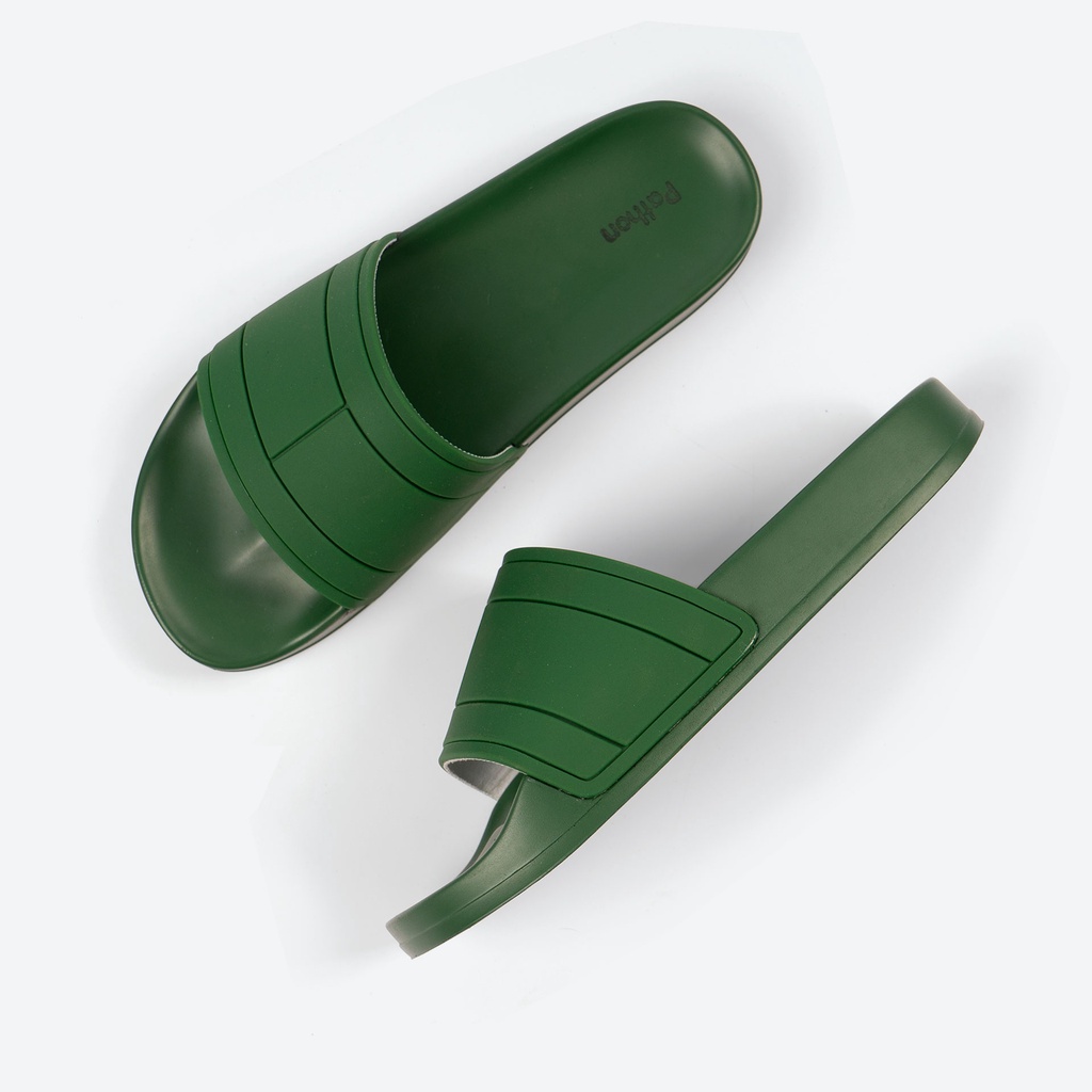 Dép nam nữ quai ngang slipper Pathon quai PVC và đế PU xanh lá mẫu 1 SD54