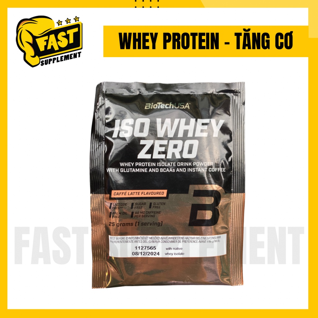 SAMPLE WHEY ISO WHEY ZERO - BIOTECH USA - GÓI DÙNG THỬ 1 LẦN DÙNG