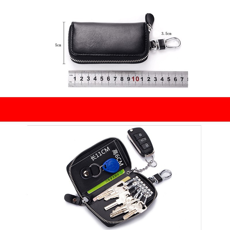 Ví da bò thật nhiều ngăn đựng chìa khóa