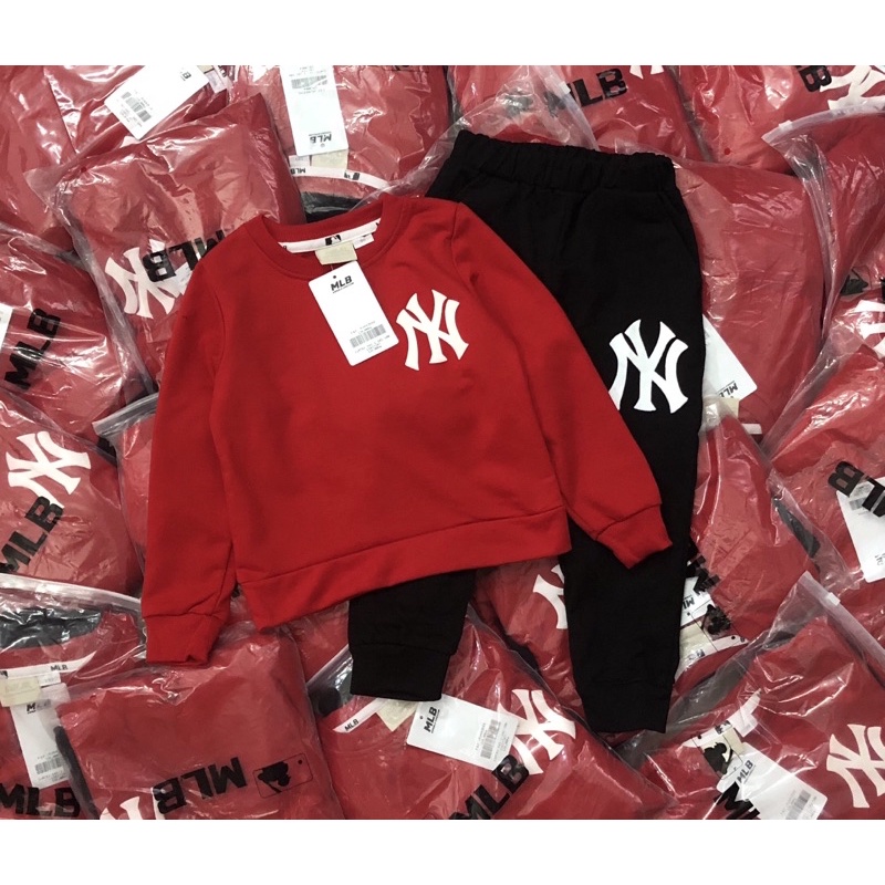 Bộ nỉ da cá mlb in hình trâu cho bé trai