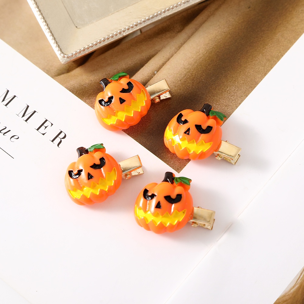 Bộ 2/4 kẹp tóc Haimeikang hình bí ngô Halloween dễ thương
