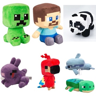 15-28cm Hot Game Minecraft Sang Trọng Đồ Chơi Búp Bê Nhồi Bông Mềm Enderman Sói Zombie Nhện Sketelon Steve Thỏ Đồ Chơi Hoạt Hình Tiệc Sinh Nhật Trẻ Em