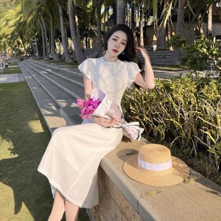 ĐẦM MIDI TRẮNG HỞ LƯNG (về thêm đỏ)