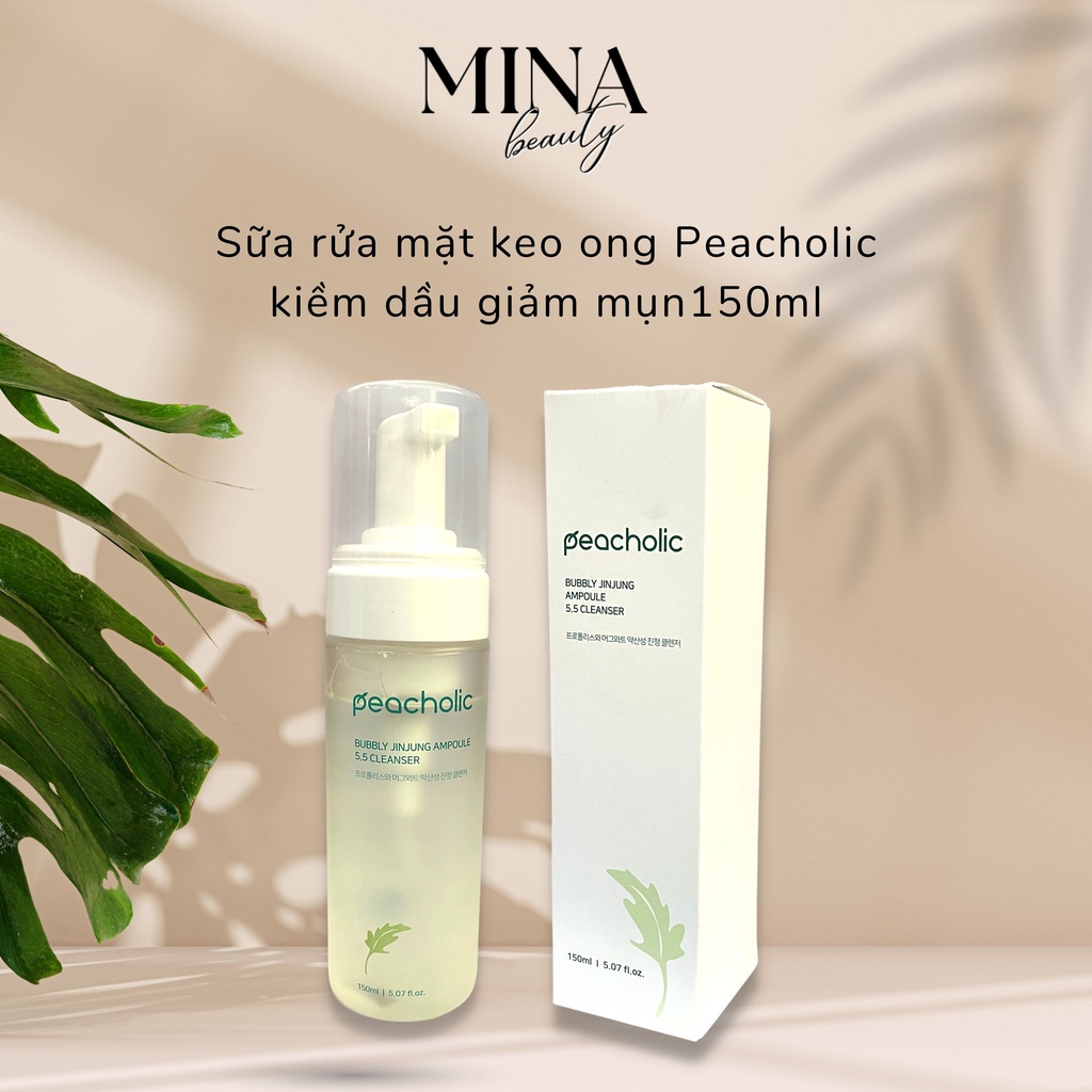 Sữa rửa mặt keo ong Peacholic kiềm dầu giảm mụn Sữa rửa mặt keo ong ngải cứu 150ml MINA BEAUTY