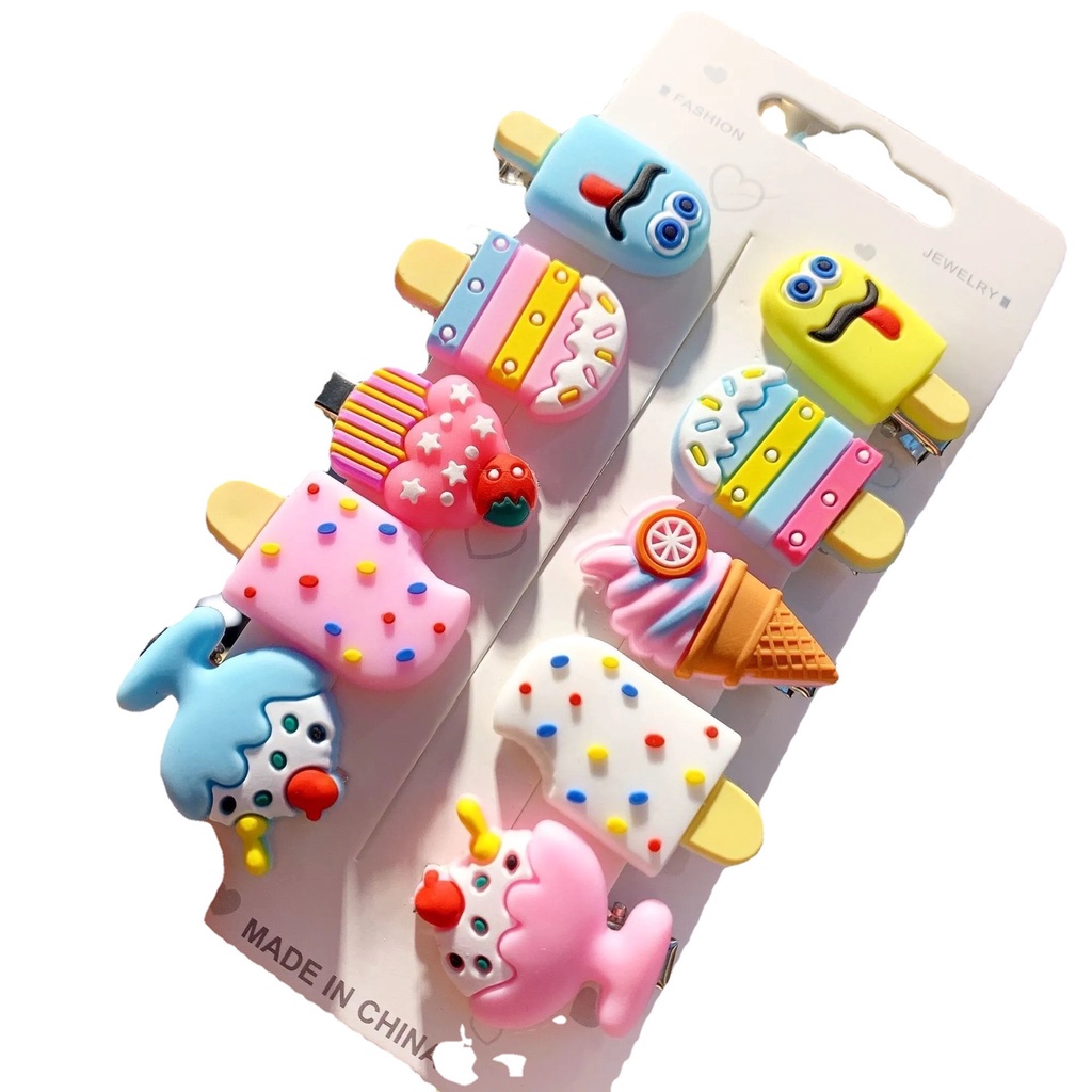 Bộ 10 Kẹp Tóc Nhiều Màu Sắc Dễ Thương Cho Bé Gái