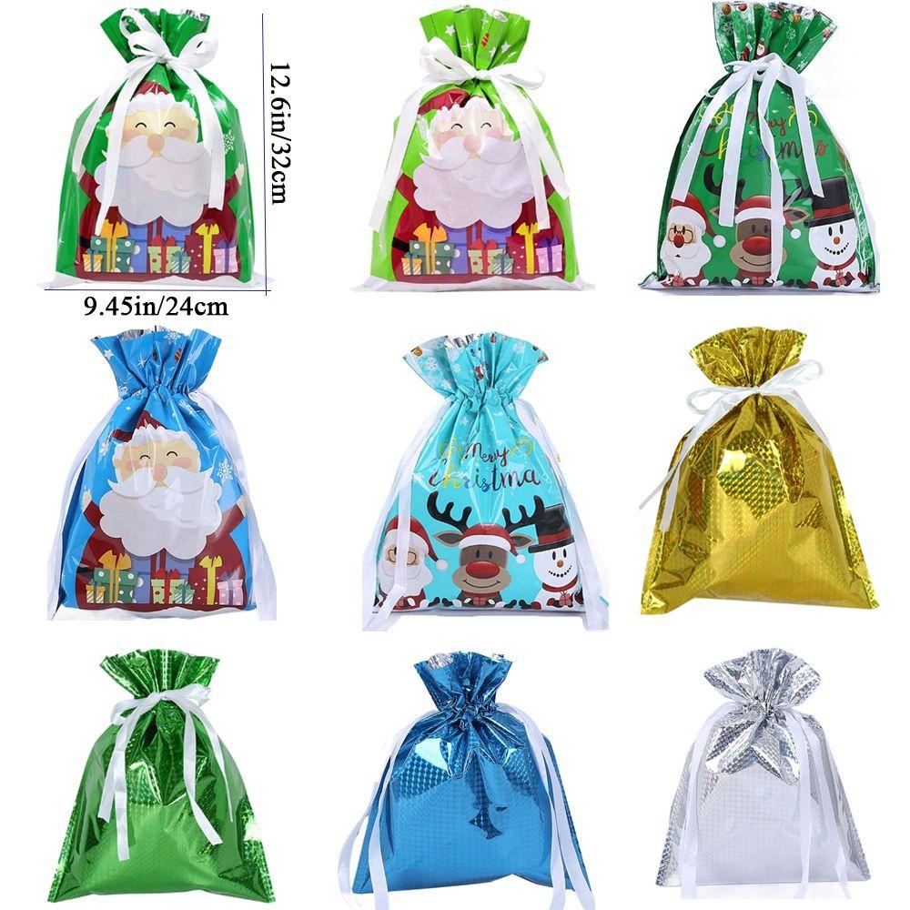 Set 5 Túi Giấy Nhôm Đựng Bánh Quy Họa Tiết Giáng Sinh