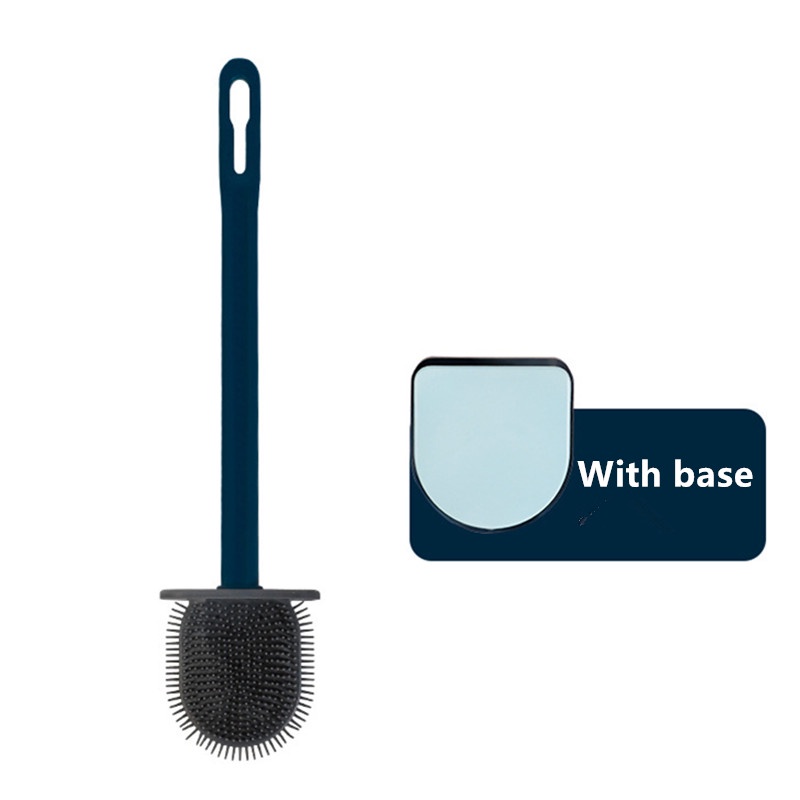Bàn Chải Vệ Sinh Toilet Bằng Silicon Đầu Phẳng Mềm Linh Hoạt Gắn Tường Tiện Dụng