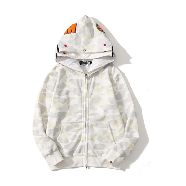 Áo khoác Bape có mũ trùm đầu chất Cotton hoạ tiết in thời trang