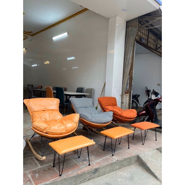 Ghế bập bênh thư giãn nhập khẩu tặng kèm đôn