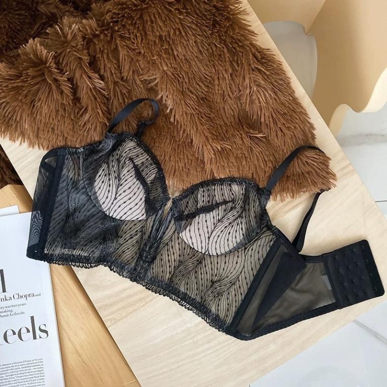 Áo Lót Nữ Softie Ren Lụa Vân Sóng Bản To Có Gọng Đệm Mỏng Cao Cấp 2008