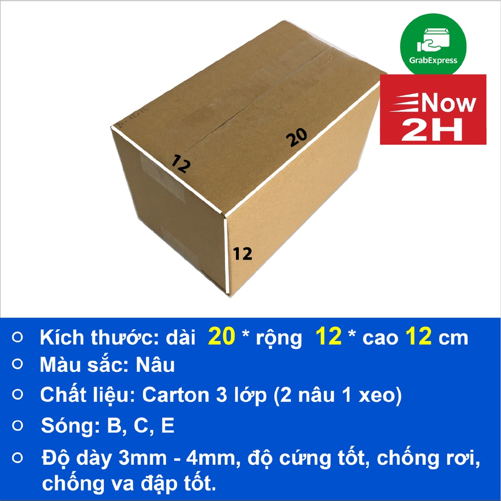 hộp carton đóng hàng 20x12x12 bộ 10 xả kho