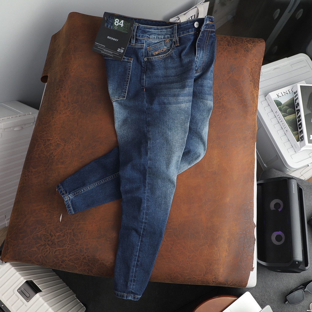 Quần Jean Nam Skinny Green Ess Blue , Chất Vải Cotton Pha Spandex Thoải Mái , QJ004097 ,SOMEHOW