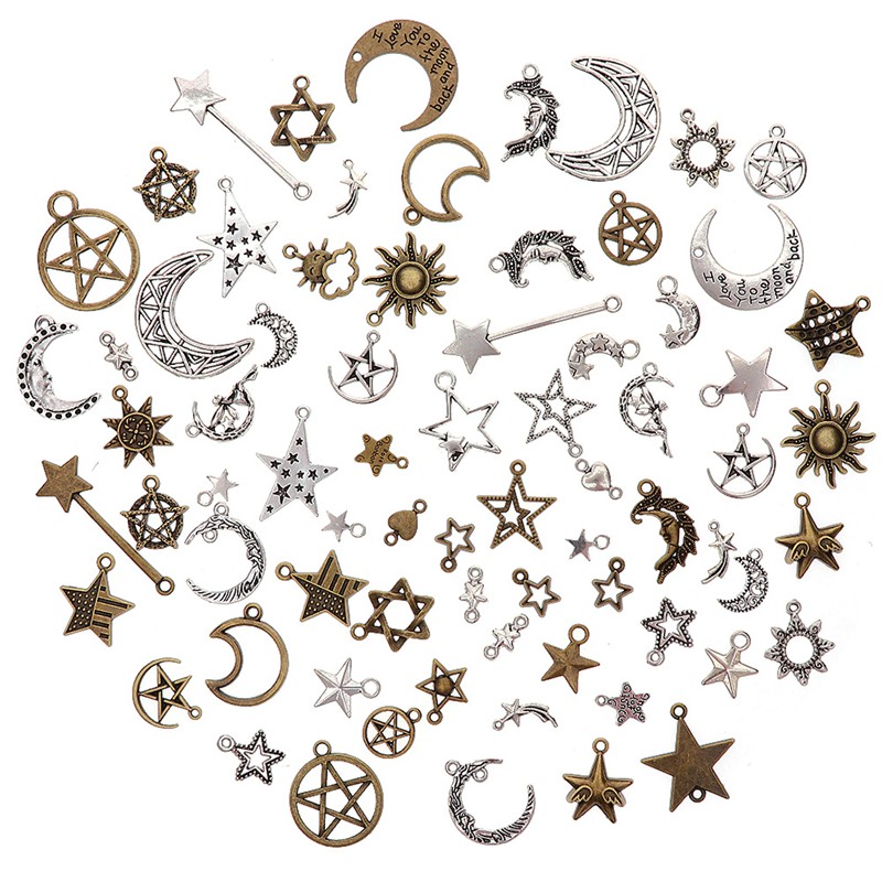 Bộ mặt hình ngôi sao nhiều kiểu dáng cổ điển 100g dành cho làm đồ trang sức DIY