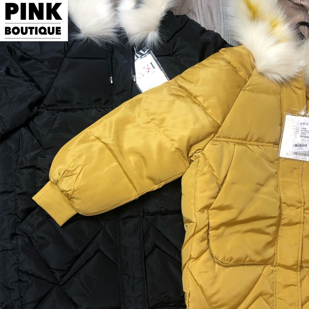 Áo Khoác Phao Nữ dáng Dài Mũ Lông Hàng Quảng Châu PINKBOUTIQUE | BigBuy360 - bigbuy360.vn