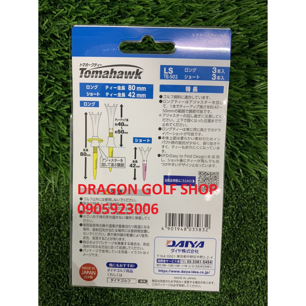 Tee golf ( Tee phát bóng gôn ) Tomahawk Daiya TE-500, TE-501, TE-502, TE-504