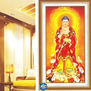 Tranh đính đá kim cương ABC Phật A Di Đà DF2316 ( tranh chưa gắn đá )